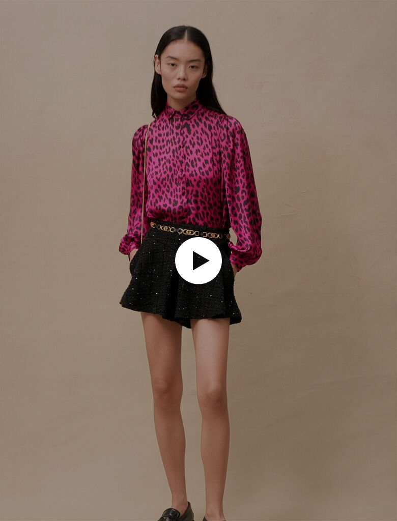 Shirt met luipaardprint - Fuchsia Luipaard