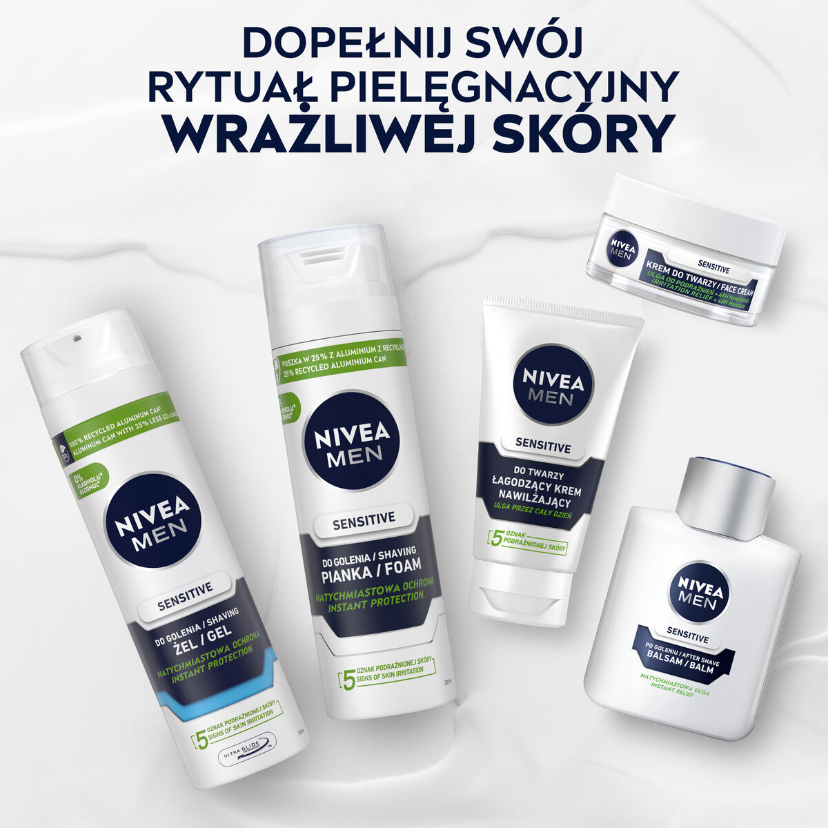 Nivea Men pomirjujoča vlažilna krema za obraz 75 ml za občutljivo moško kožo