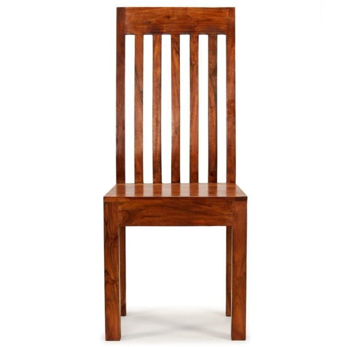 Conjunto de 2 cadeiras de jantar 9338&NEUF em madeira maciça com acabamento em sheesham - 43x43x104 cm