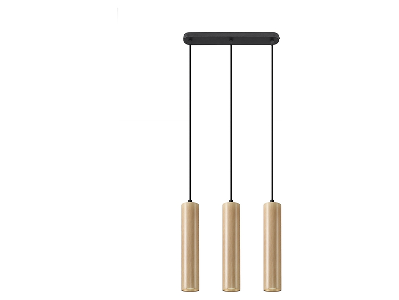 Lampa wisząca Lino 3-punktowa drewniana brązowa