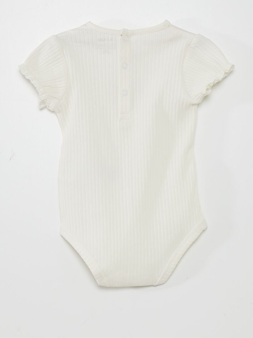 Bodysuit met korte mouwen - WIT