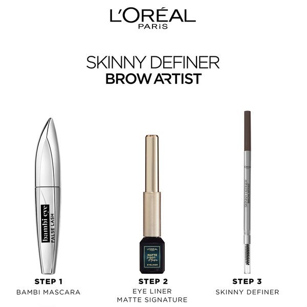 L'Oréal Paris Brow Artist Skinny Definer ultra tanko črtalo za obrvi odtenek 105 Brunette 4,5 g