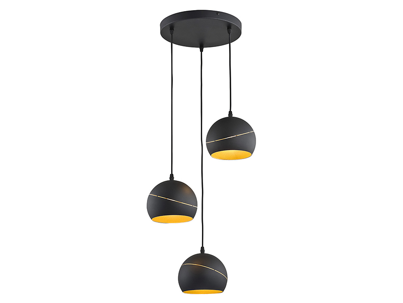 Lampa wisząca Yoda 3-punktowa metalowa czarna