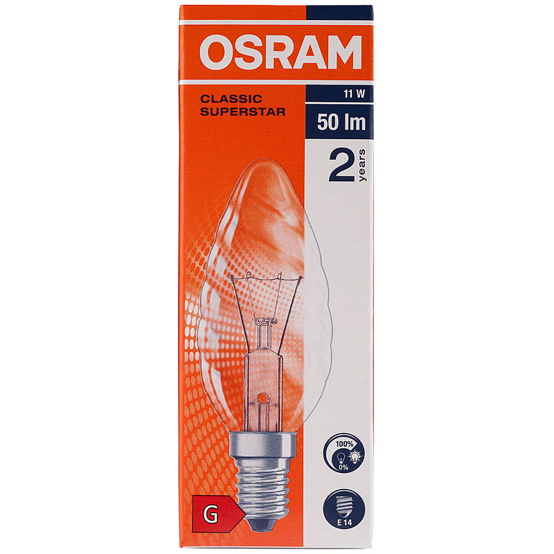 Osram pære 11W E14 Classic BW, Mignon Osram