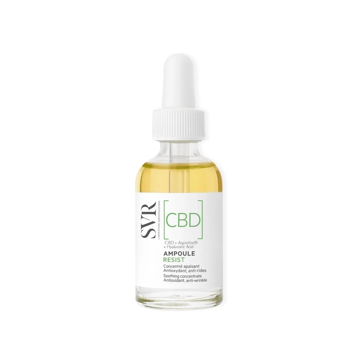SVR CBD ampul 30 ml. Verzachtende, antioxiderende en anti-rimpelwerking.