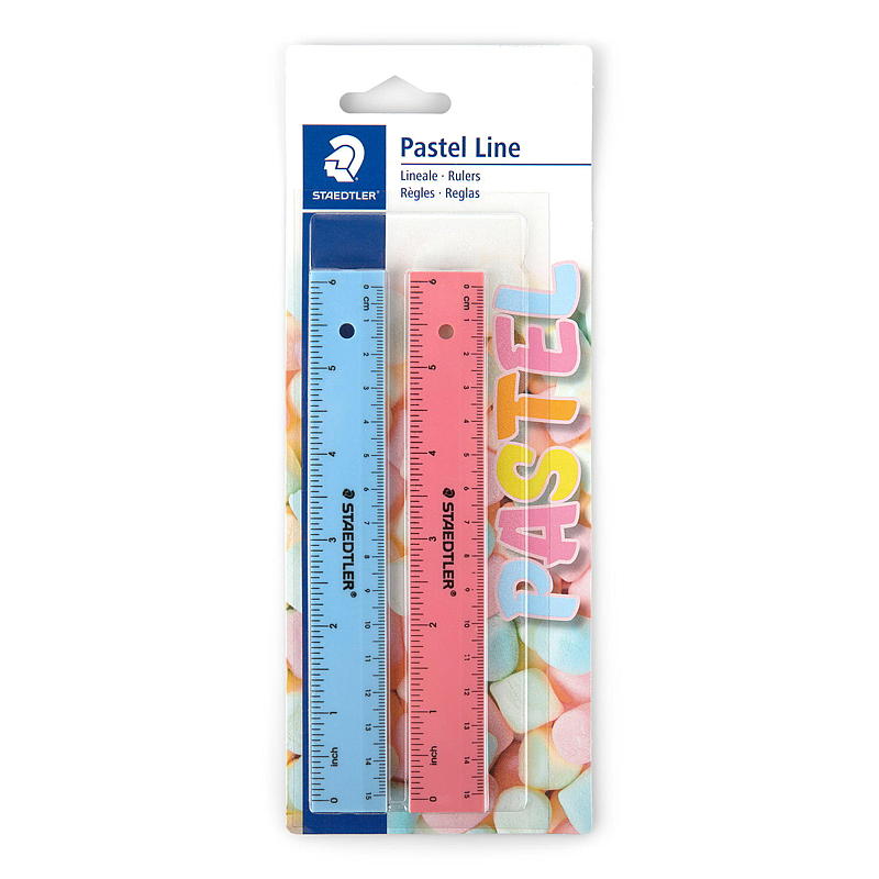 Staedtler linjal 2-pack pastellfärgade