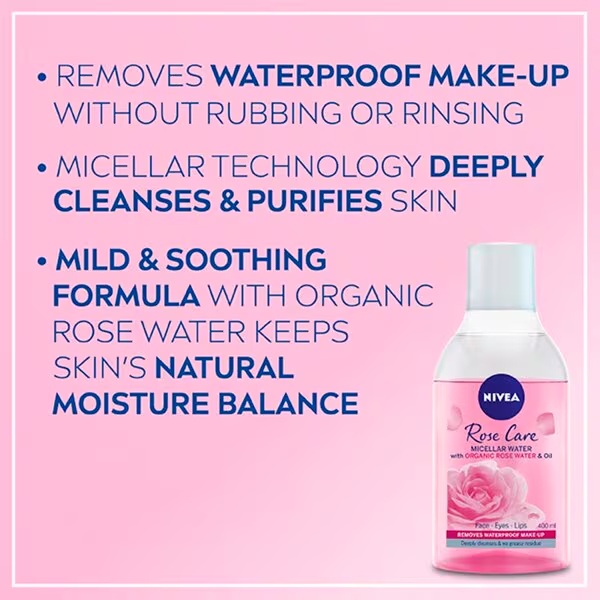NIVEA Rose Care Micelárna ružová voda s olejom 400 ml - Všetky typy pleti