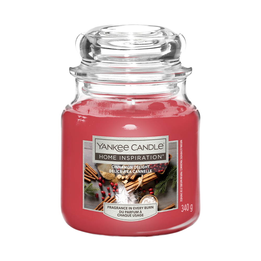 Yankee Candle -kynttilä, kodin inspiraatio, kanelin ilo