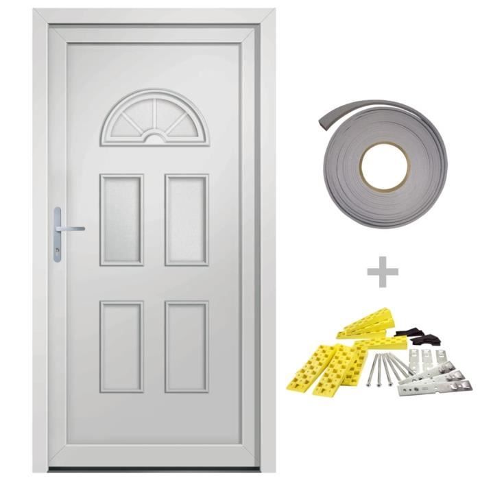vidaXL Weiße Haustür 98x198 cm PVC 3187910