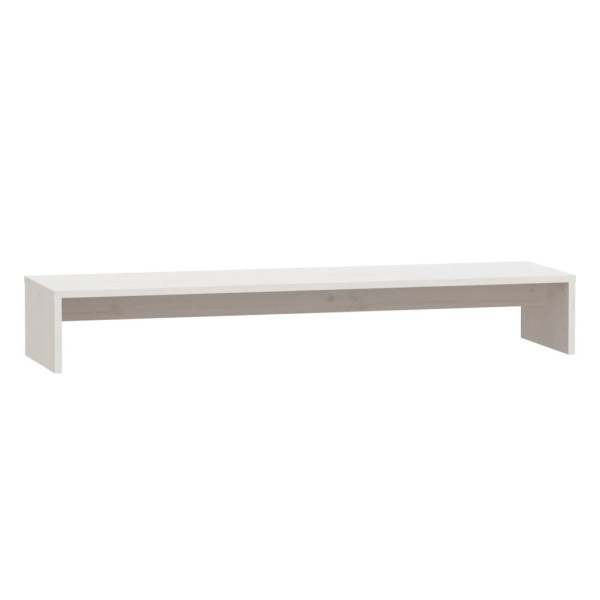 Podstawka Pod Monitor Biała Drewniana Stolik Półka 100x27x15 cm