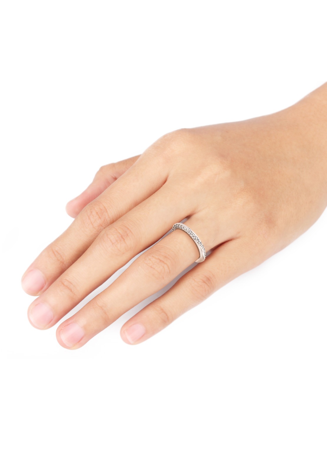 Elli Femmes bande torsadée avec cristaux en argent sterling 925