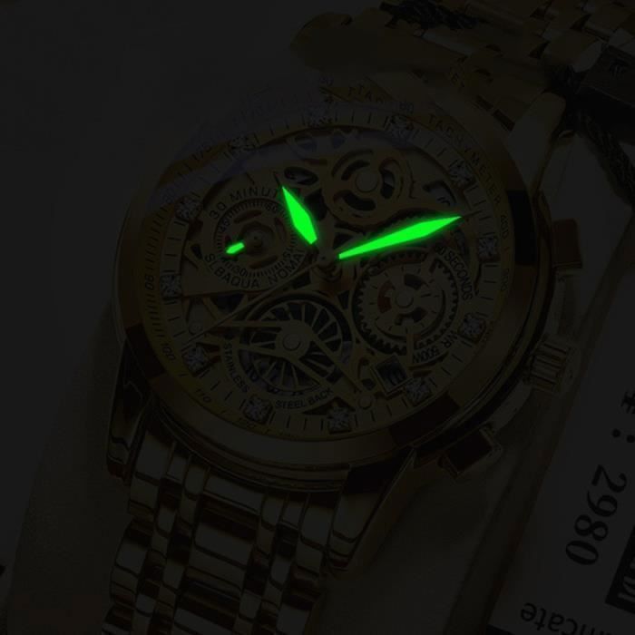 Montres Hommes de Marque Lumineux Chronomètre étanche Quartz Date Bracelet 2026 Super Argenté
