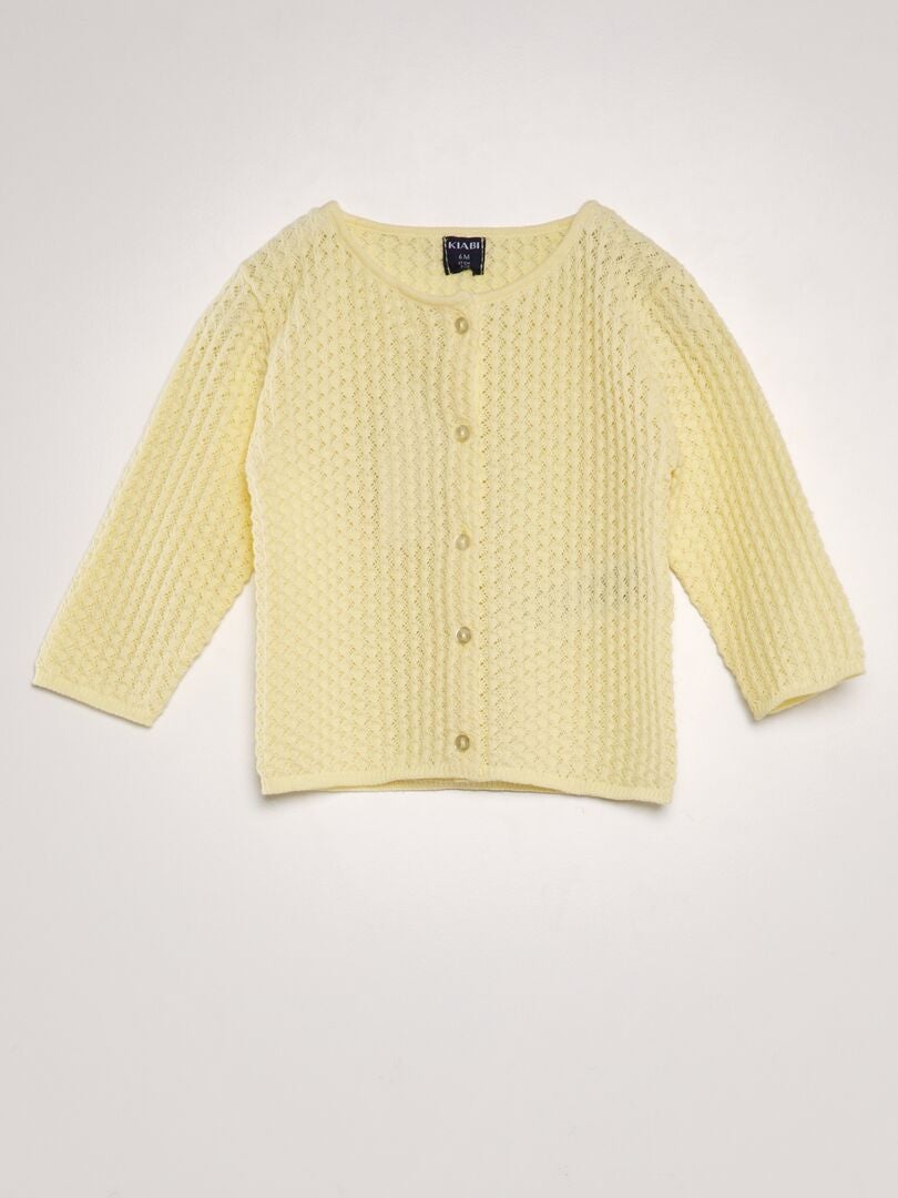 Cardigã de malha estampada - AMARELO