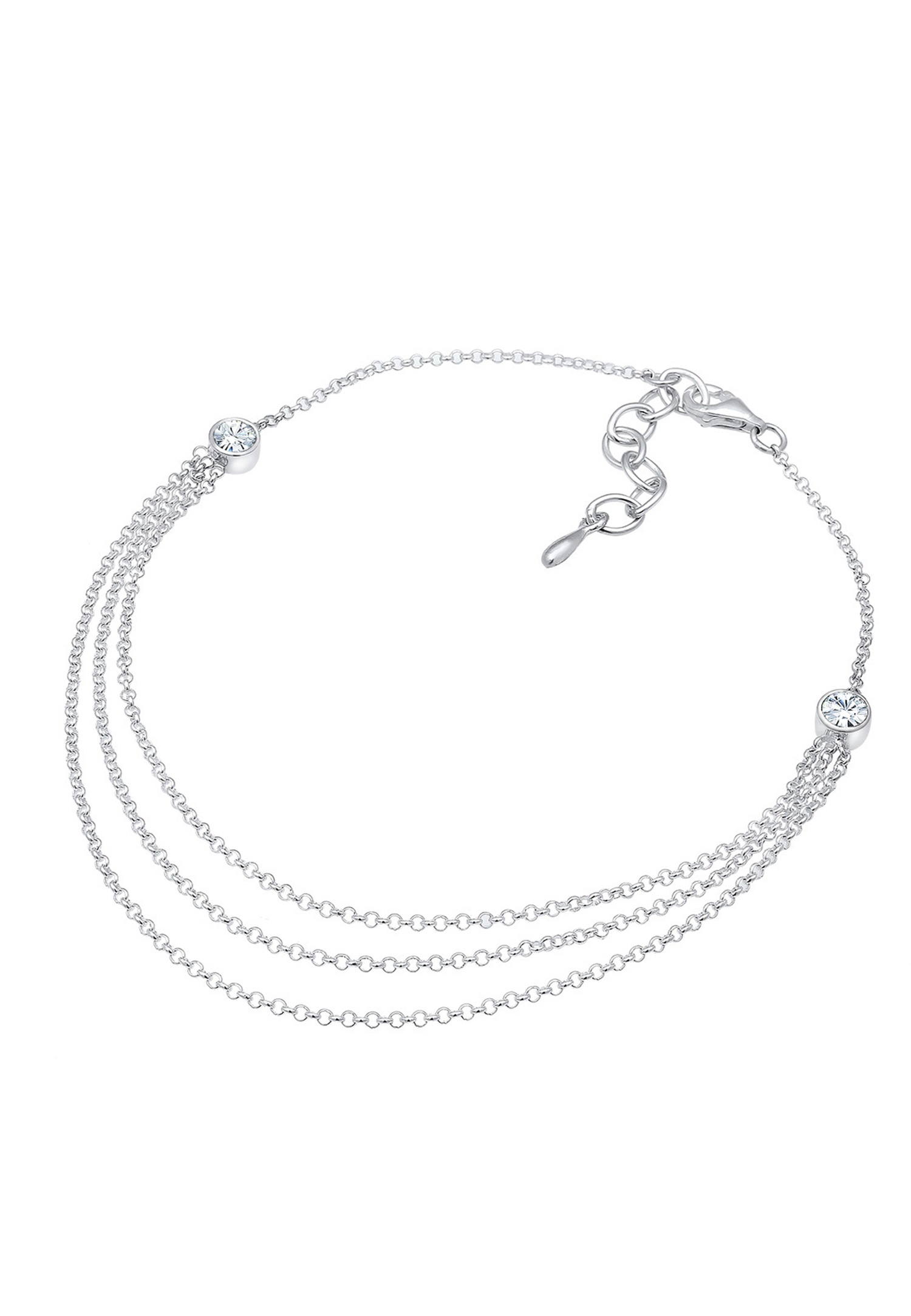 Elli Femmes solitaire été avec cristaux en argent sterling 925