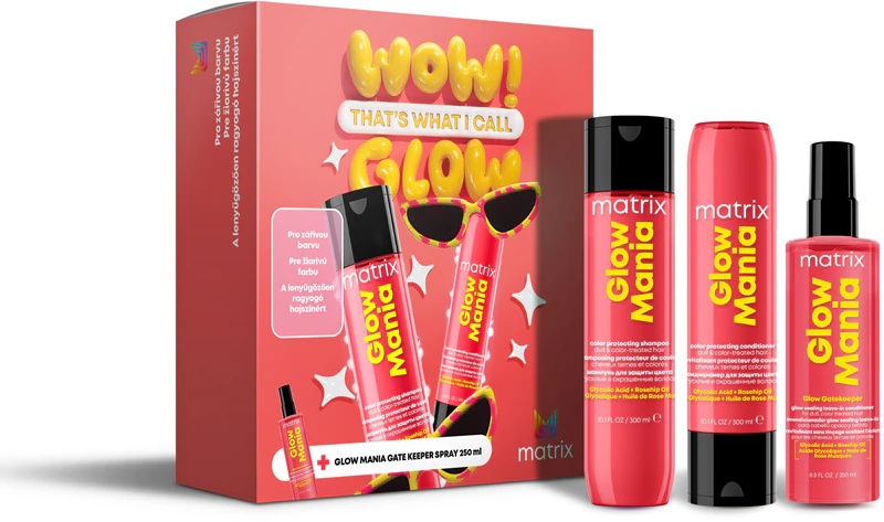 Kit de presente Matrix Glow Mania para cabelos com coloração.