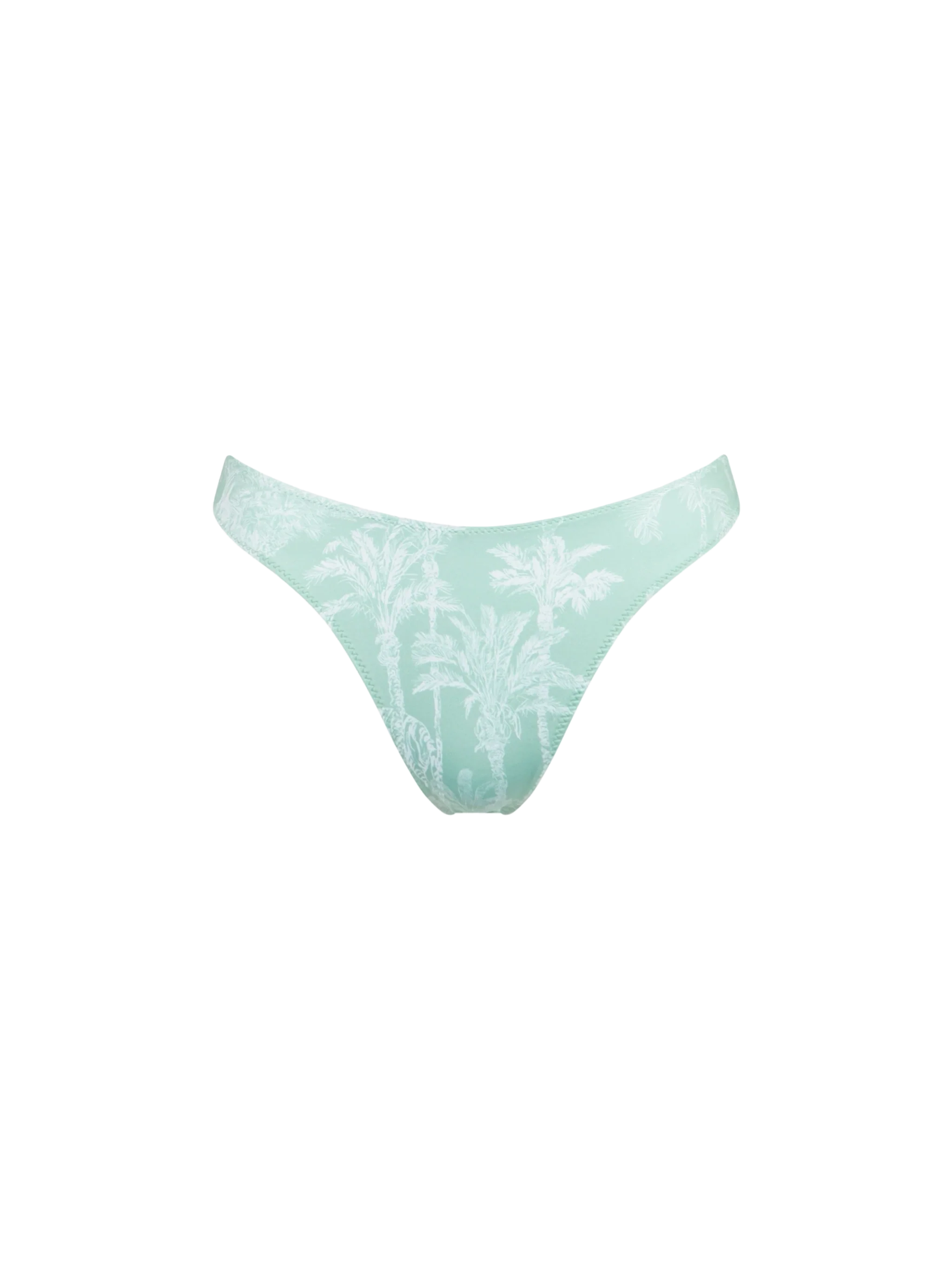 Traje de baño de mujer de corte alto con estampado de jungla.