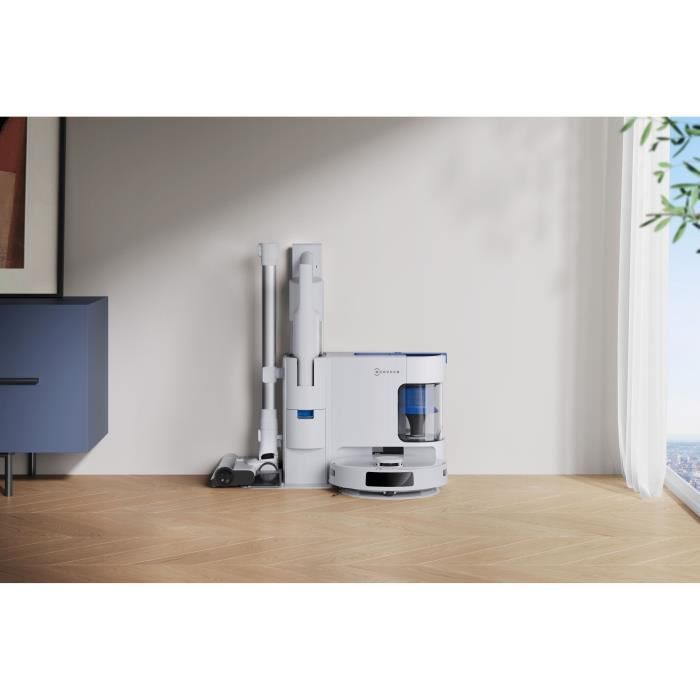 ECOVACS DEEBOT N20 COMBO - Robot aspirapolvere + lavapavimenti con stazione di ricarica - Doppio svuotamento automatico - Potenza di aspirazione 10 kPa