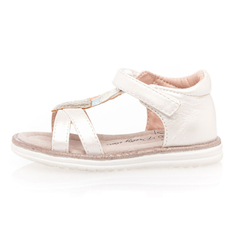 Vita sandaler/skor med öppen tå för babyflicka