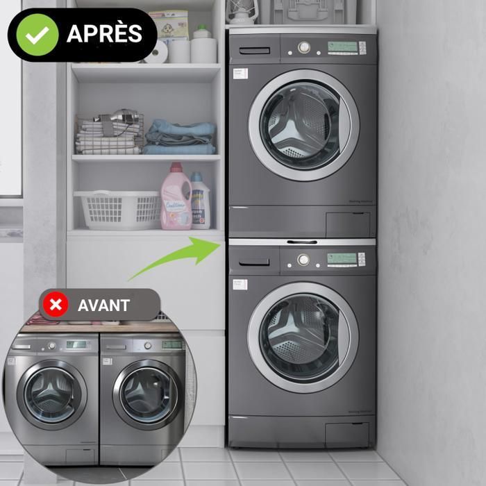 Kit de Superposition - FIMEI - 60cm - Porte-Serviettes - Installation Rapide - Blanc