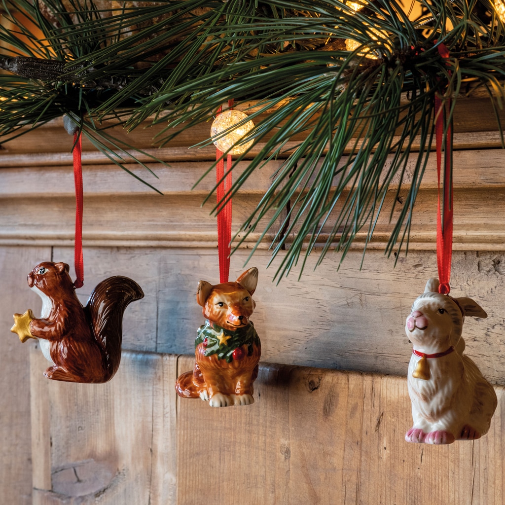Villeroy & Boch, lot de 4 ornements décoratifs « Animaux de la forêt ». Ornements nostalgiques – 1 pièce
