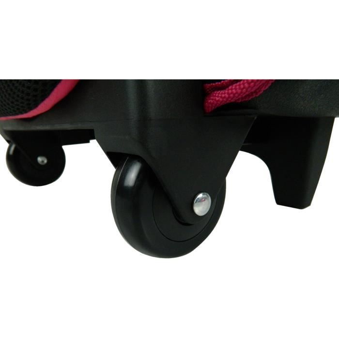 CYBEL Cartable à Roulettes 38 cm 2 Compartiments.+ 1 poche Rose Enfant