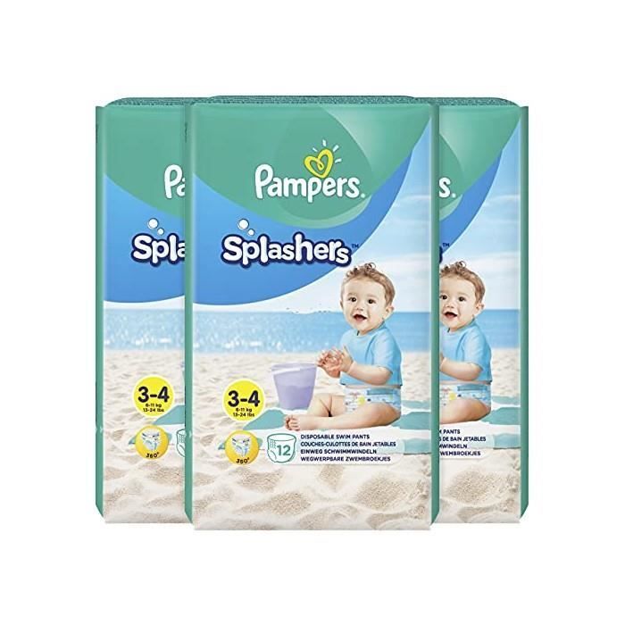 Pampers Lot de 3 Couches-culottes de bain Splashers taille 3 - 4 ans