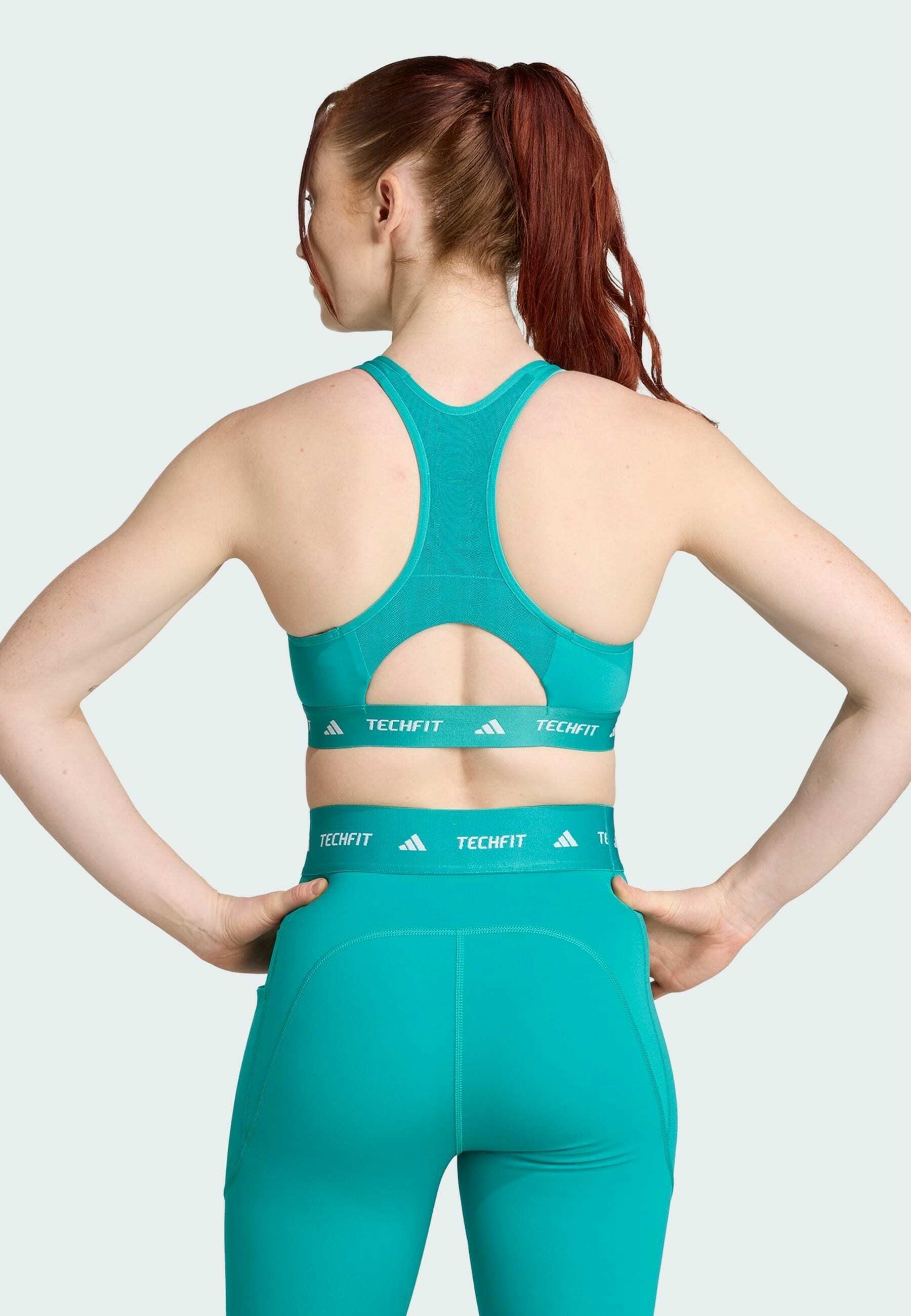 adidas Performance TECHFIT - Sportbeha met gemiddelde ondersteuning - puur turquoise
