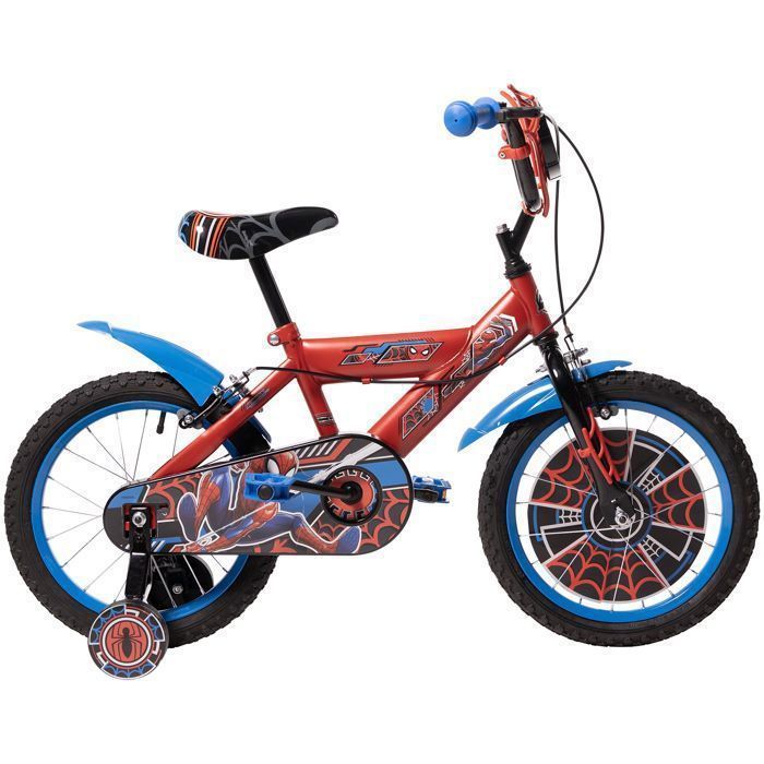 16 inch Marvel Spider-Man fiets van Huffy, voor kinderen van 5 tot 7 jaar, rood