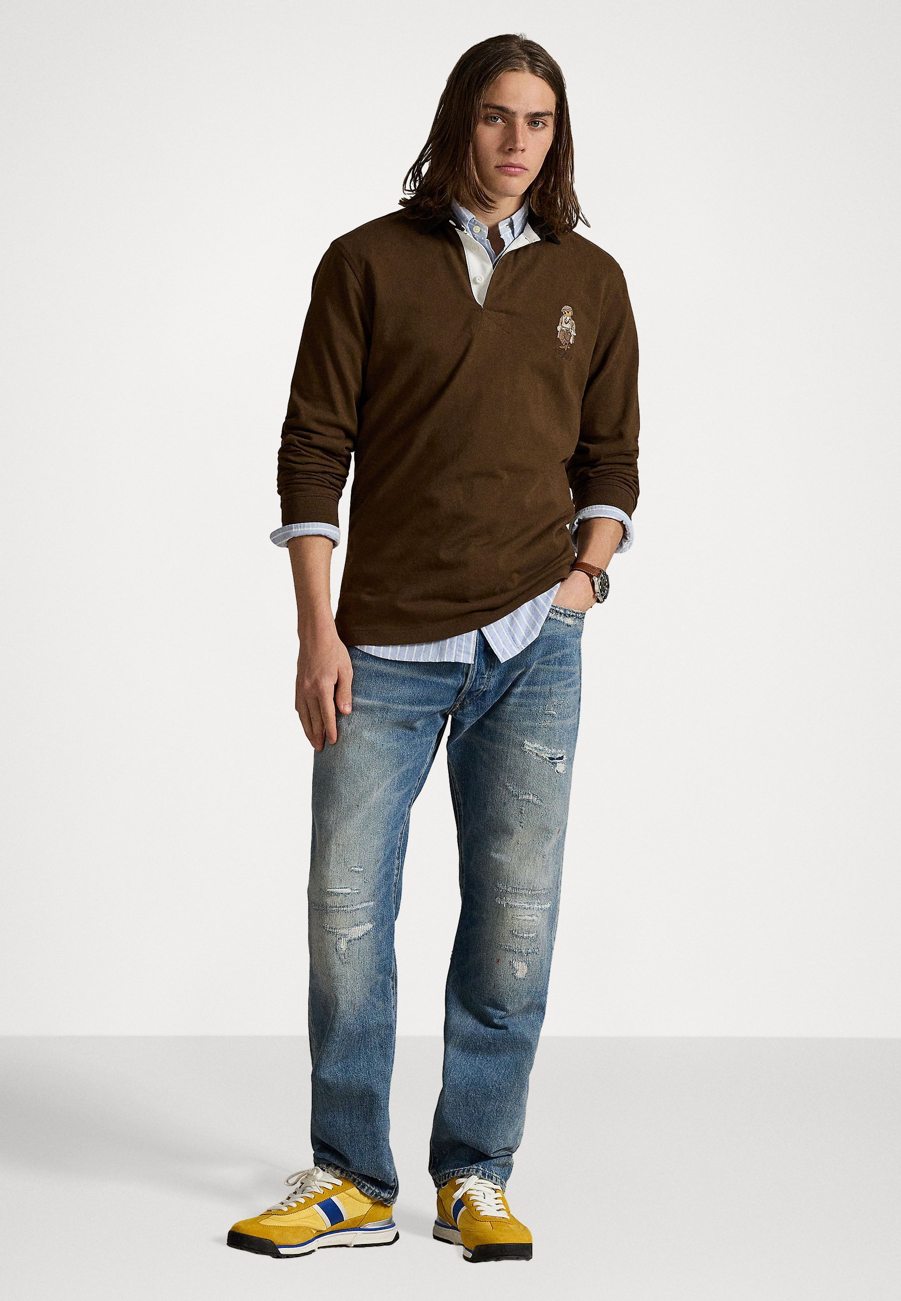 Polo Ralph Lauren Classic Fit Polo Bear Rugby Shirt - Polo shirt - branch brown