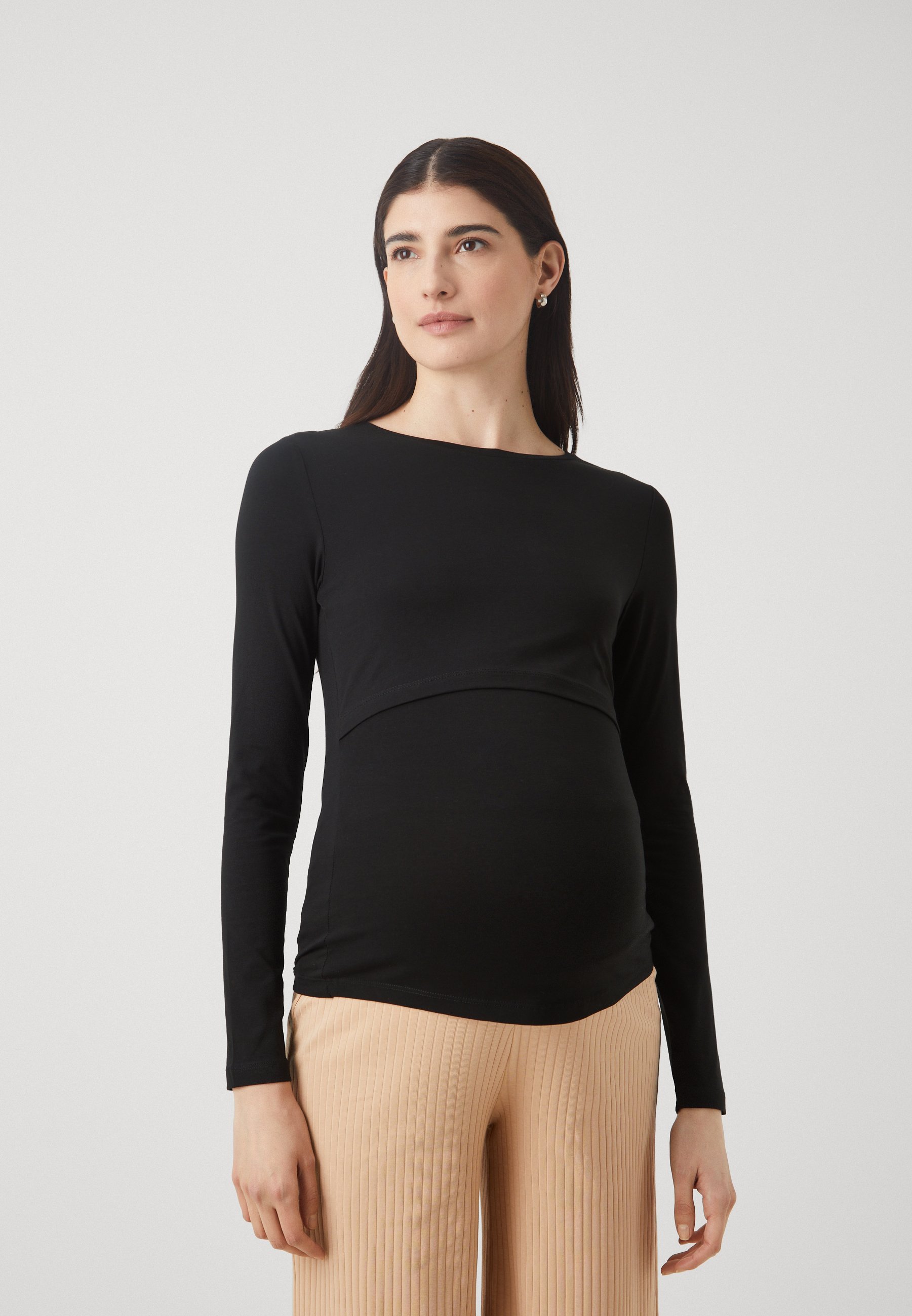 Anna Field MAMA BORSTING TOP MET LANGE MOUWEN (2-PACK) - Top met lange mouwen - zwart/bordeaux