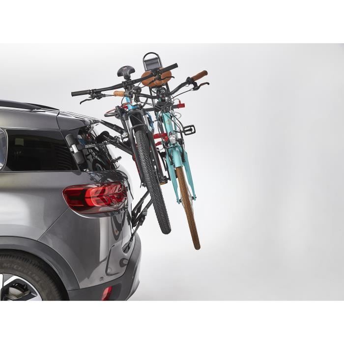 Portabicicletas MOTTEZ para 2 bicicletas eléctricas: se puede montar en el portón trasero, la barra del techo o el riel del techo.