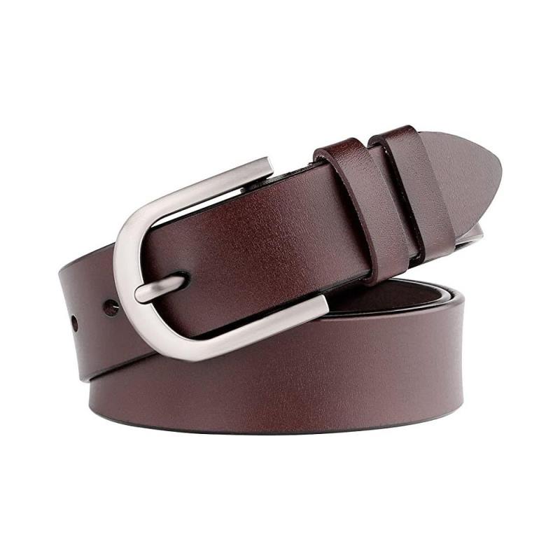 Ceinture en cuir noir pour femme, idéale pour jeans, pantalons et robes. Boucle ardillon. Marque : WHIPPY.