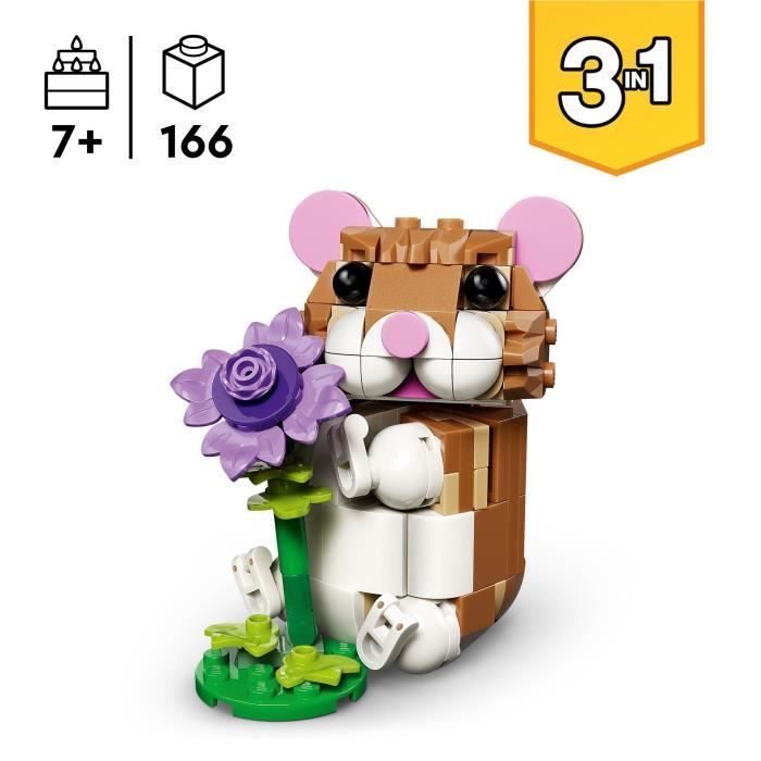 LEGO Creator 3-in-1 31376 Suloinen hamsteri ja kukka - Rakennuslelu 7+ vuotiaille