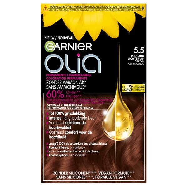 Garnier Olia 5.5 raudonmedžio šviesiai rudos spalvos ilgalaikiai plaukų dažai