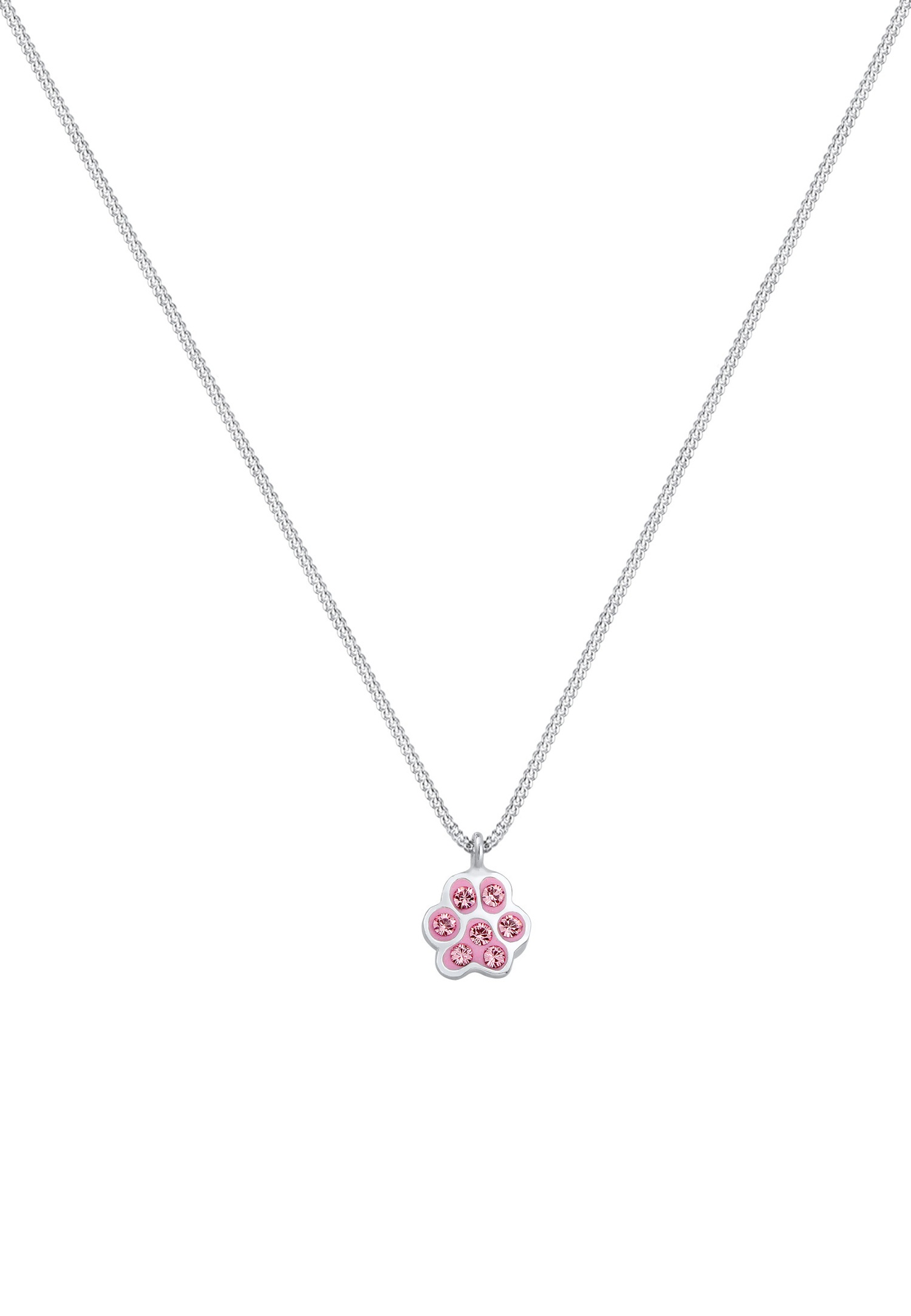Elli Patte Animal Pink Collier Enfants-(925/100) Argent avec Cristaux
