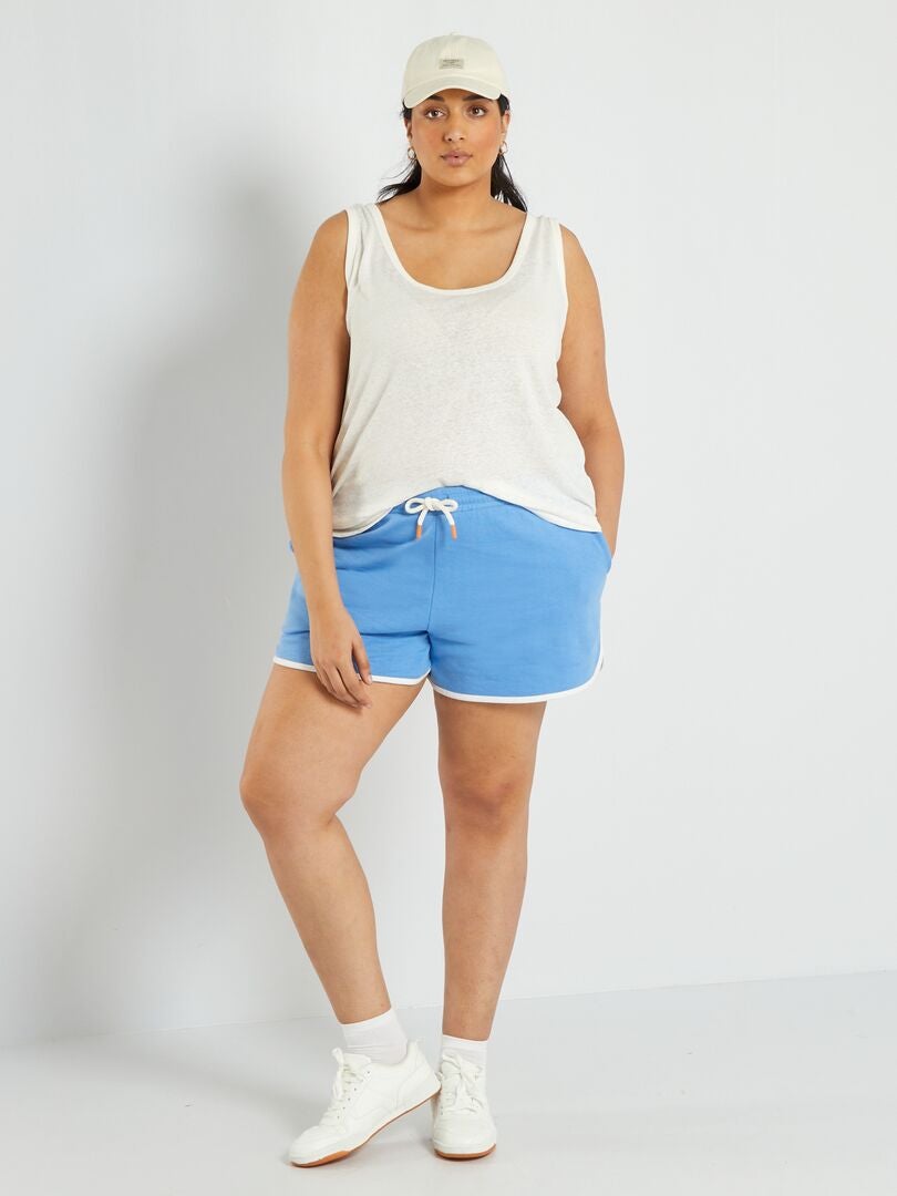 Sportshorts van fleecestof - BLAUW