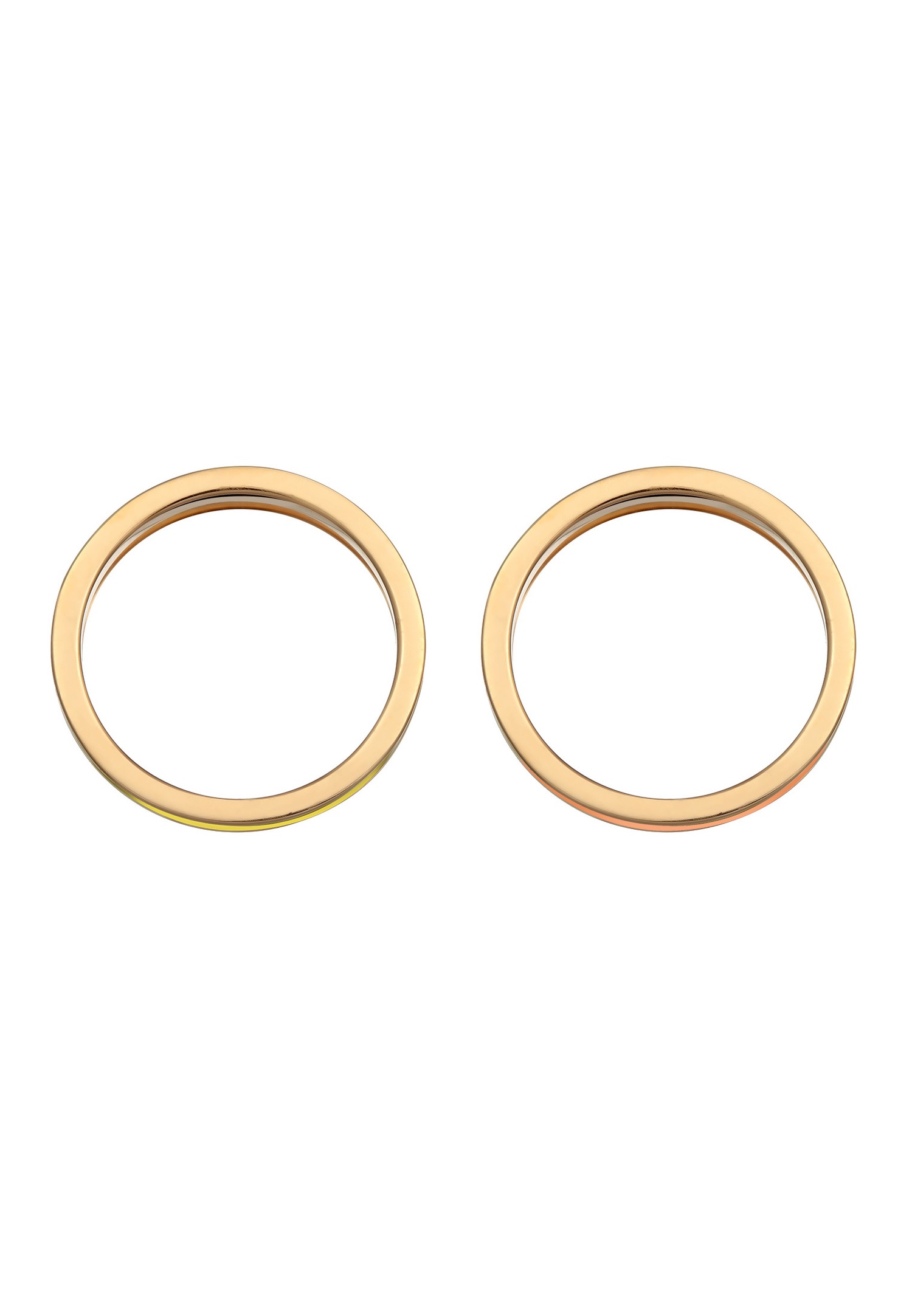 Elli Femmes Set Bande Basique avec Émail noir en Argent Sterling 925