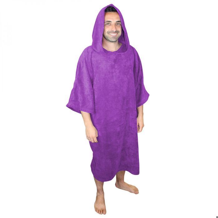 Poncho handdoek voor bad of strand - Volwassenen - Paars - Vivezen
