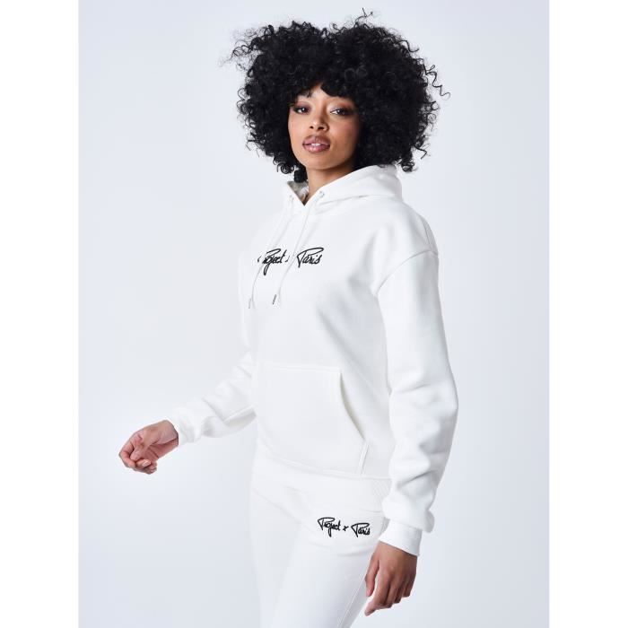 Essentials Project X Paris Damen-Hoodie – Off-White – Lange Ärmel – Kapuze
