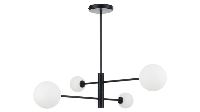 Lampa wisząca Dorado 4-punktowa metalowa biało-czarna