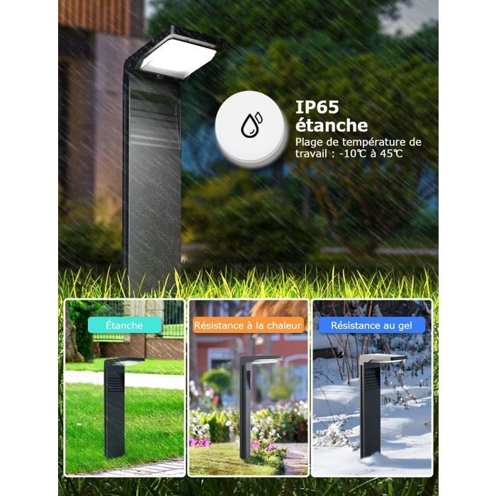 Luces solares para exteriores [4 unidades] 32 LED, focos solares con 2 modos de temperatura de color para jardín, patio y entrada de vehículos.