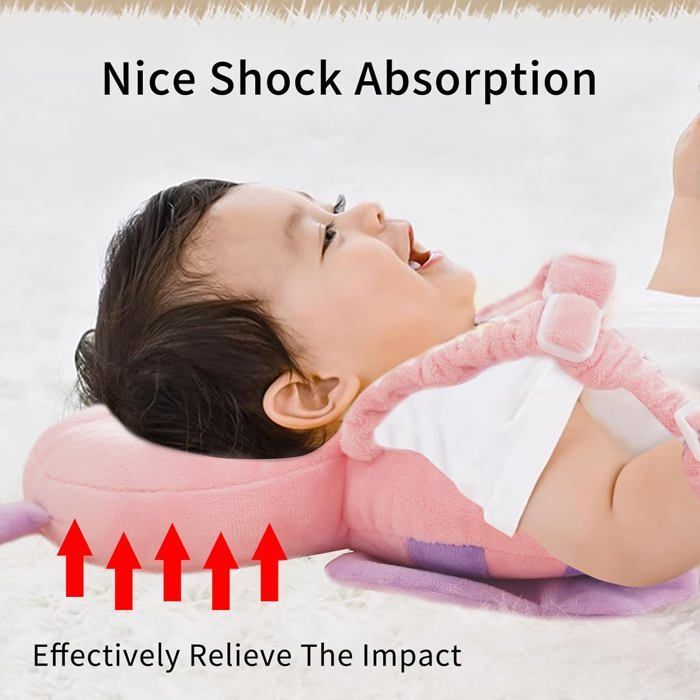 TRAHOO-Baby Cojín Anticaída, Protector de Cabeza para Bebé, Casco Protector para Bebé, Mochila Acolchada, Portabebés Elástico (Pap[J672]