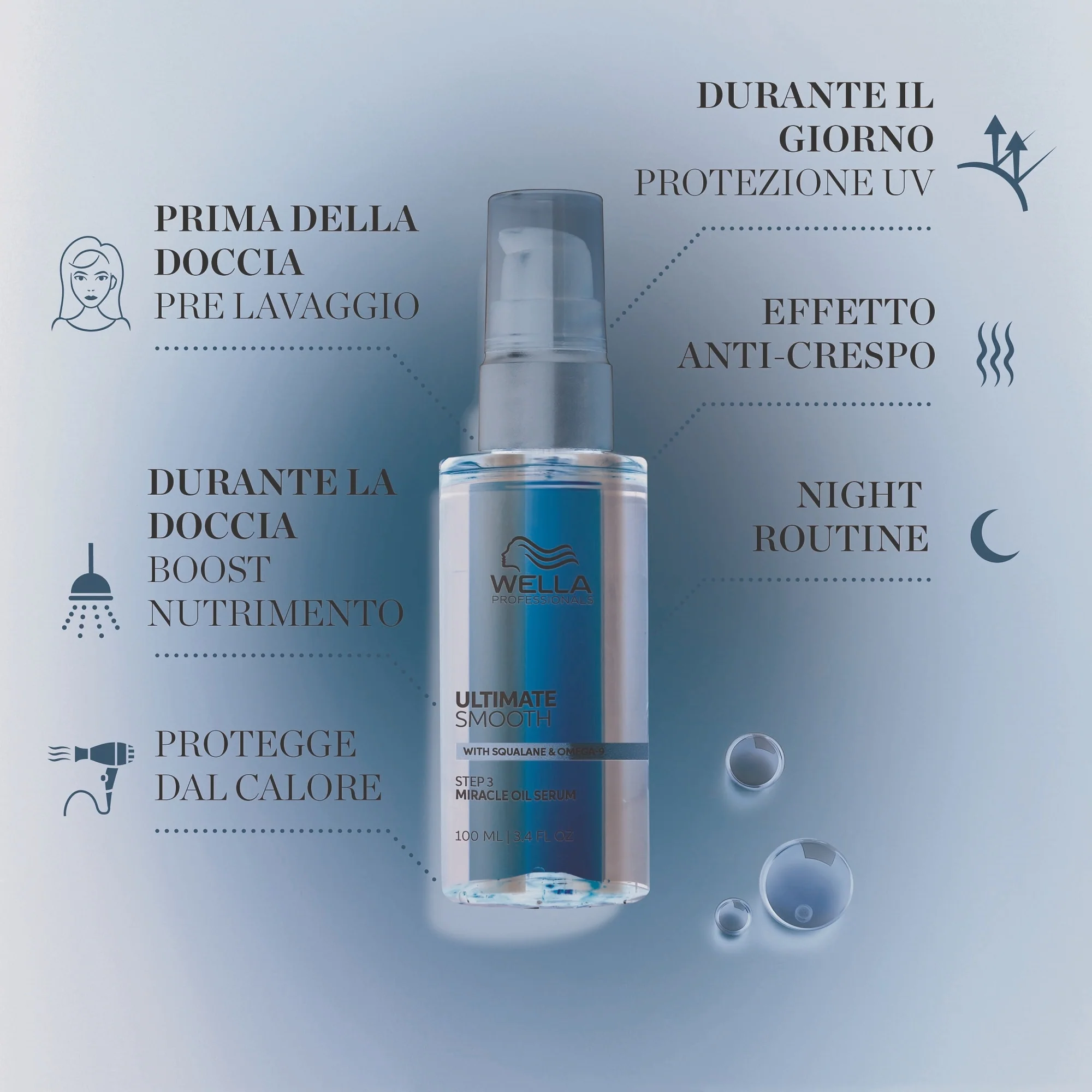 Ultimate Smooth Ultimate Smooth Miracle Oil Serum - Olio Capelli Styling & Finish, Siero Capelli Styling & Finish