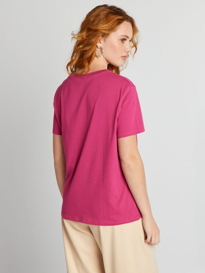 Camiseta com estampa de corações - ROSA
