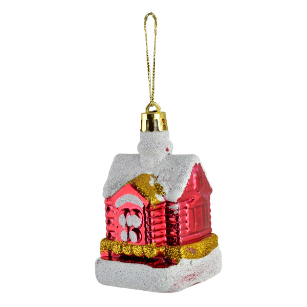 SANTA LILA Komplet 4 bombek Domek 4,5x4,5x8cm