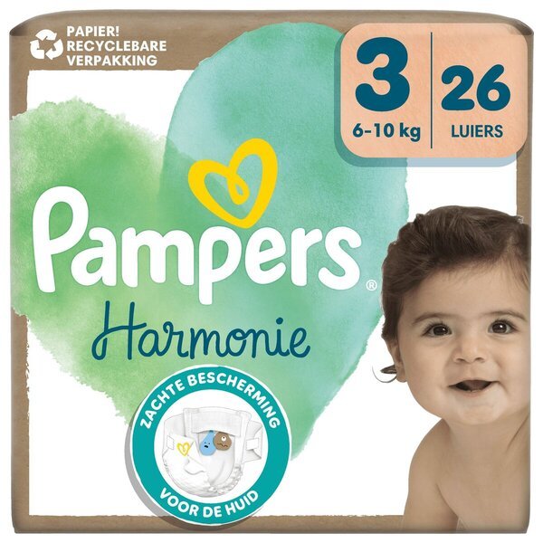 „Pampers Harmonie“ 3 dydžio sauskelnės<br>3 dydis (6–10 kg), 26 sauskelnės