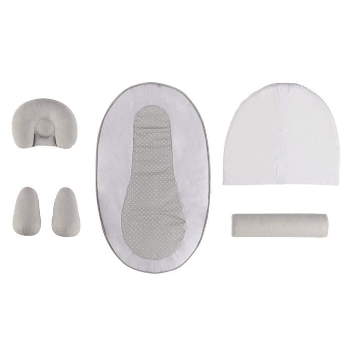 Capazo para bebé TINEO - Cuña para bebé - Plano inclinado de 10° - Ajustable - Desmontable - 0-3 meses - Soporte para la cabeza del bebé - 58x40cm