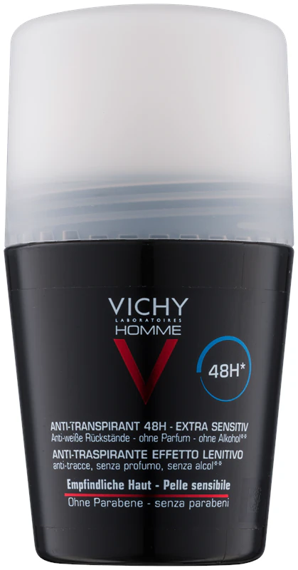 Vichy Homme dezodorant roll-on proti poteniu, neparfumovaný