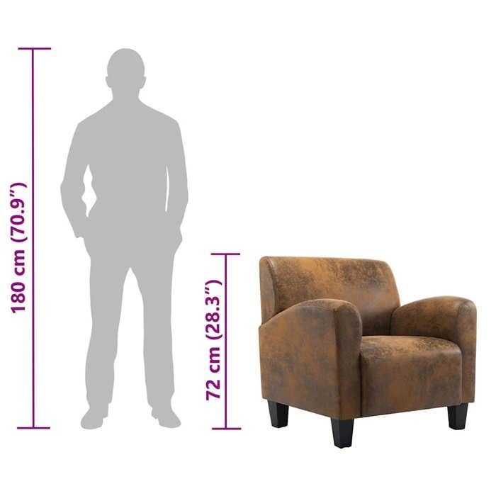 Sarazyj®Canapé - Fauteuil relaxant - 1 place - 70x69x72 cm - chaise Marron 70x69x72 cm Similicuir - 89210