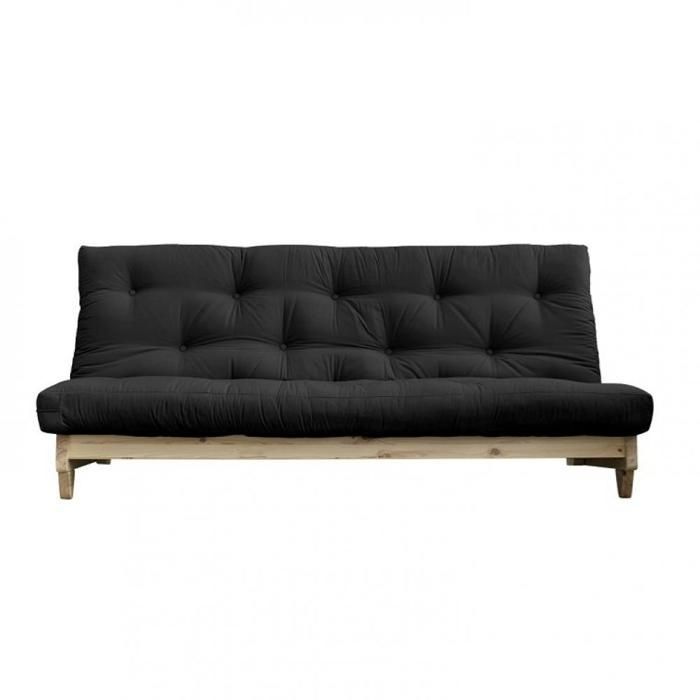 Sofá-cama conversível FRESH em pinho cinza escuro, área de dormir 140x200 cm.